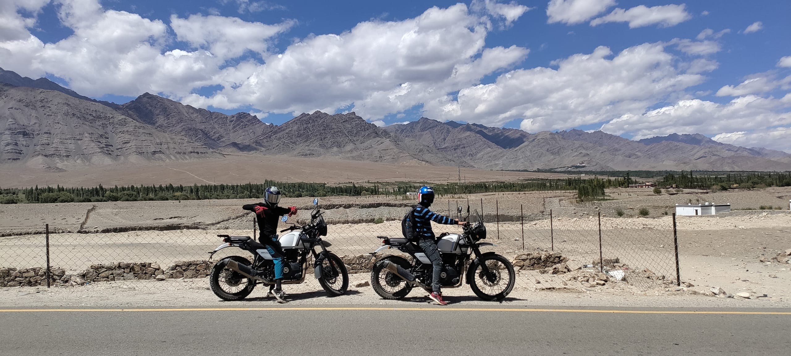 Riding alongside a friend