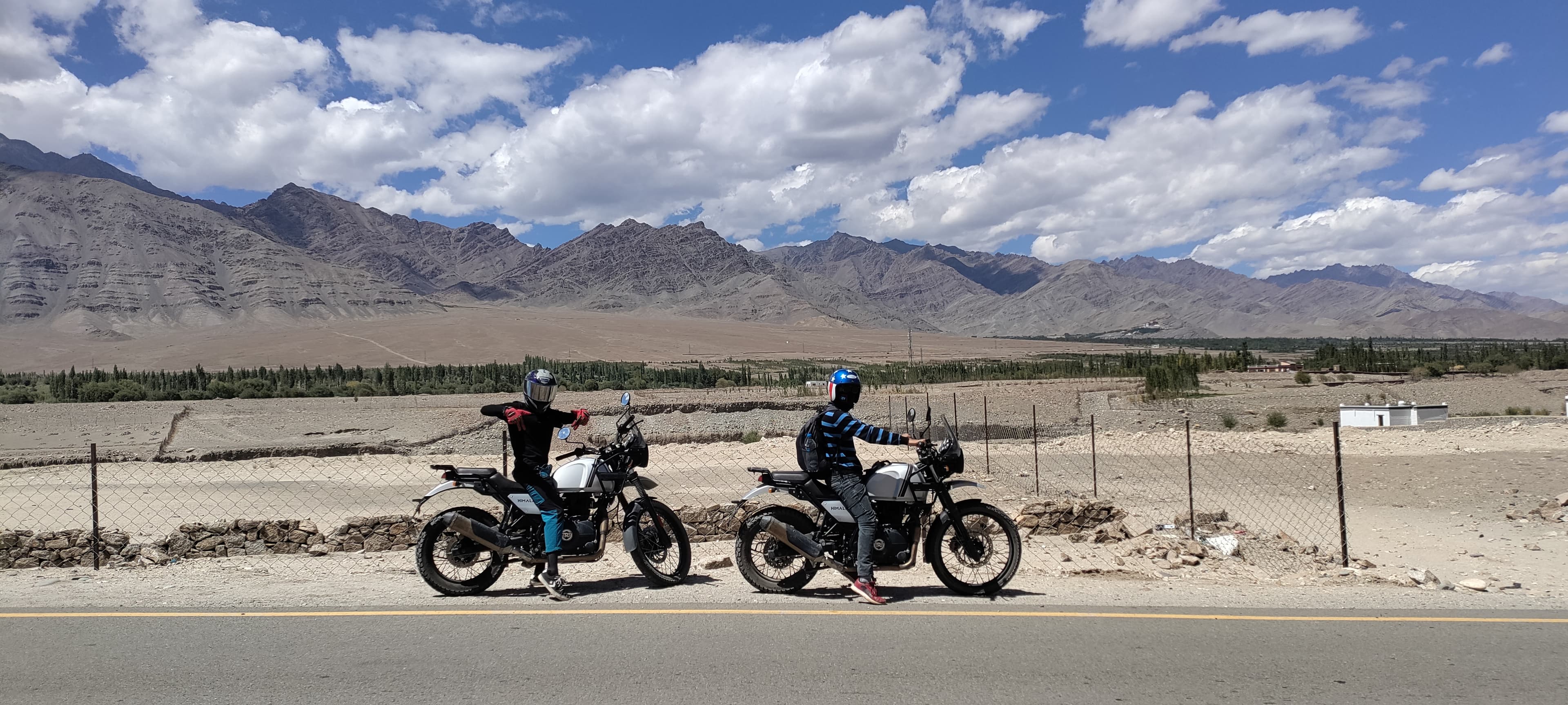 Riding alongside a friend